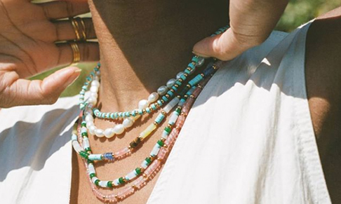 Savi Pearl & Gemstone Beaded Bracelet | 18ct Gold Plated/Multi | Gemstone  beaded bracelets, Beaded bracelets, Gemstone necklace pendant